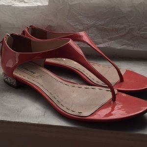 Miu Miu Thong Sandals in Coral Size 37